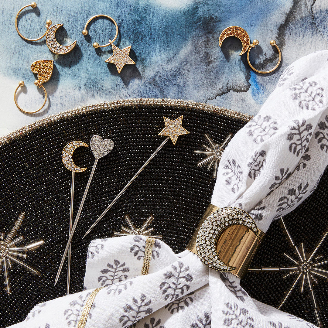 Celestial Wine Charms Star Moon Heart Cosmic Party Glass Marker Gift X