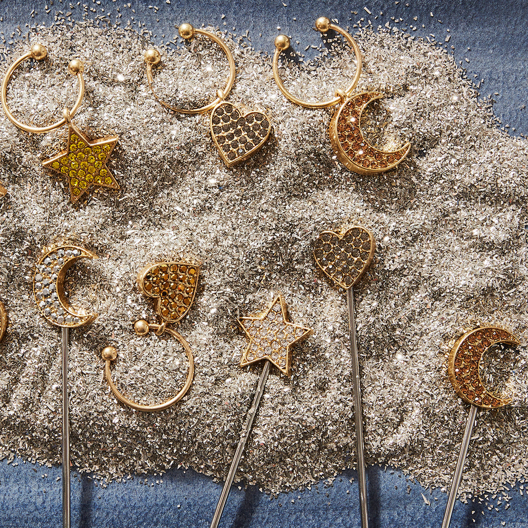 Celestial Wine Charms Star Moon Heart Cosmic Party Glass Marker Gift X