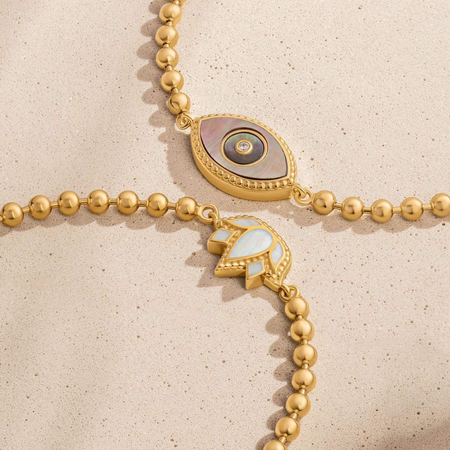Delicate Karma Lotus Mother-of-Pearl Bracelet — Lotus Charm