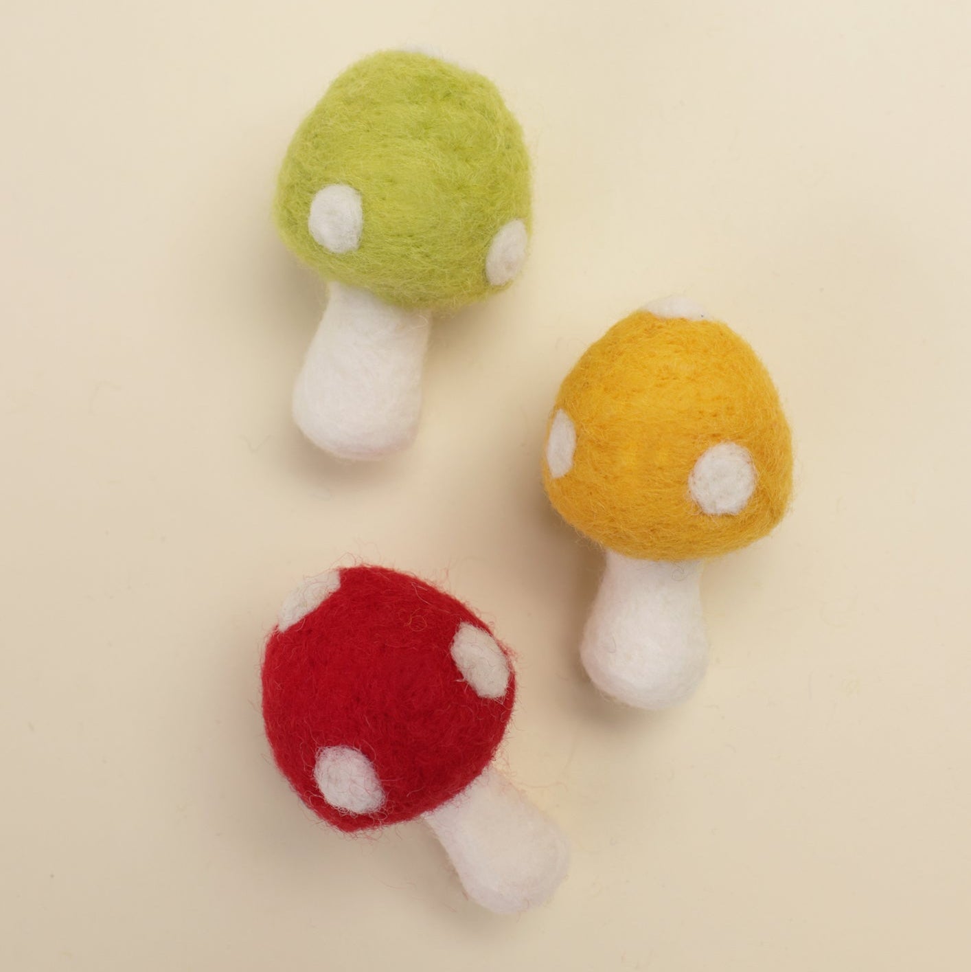 Eco-Friendly Felt Kitty Shrooms – Fun Cat Toy Set of 3