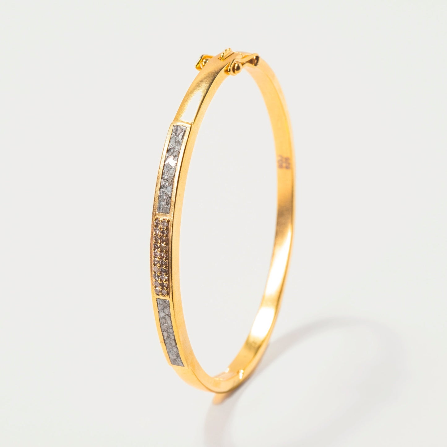 Kangra Gold Vermeil Bangle Bracelet with Diamonds