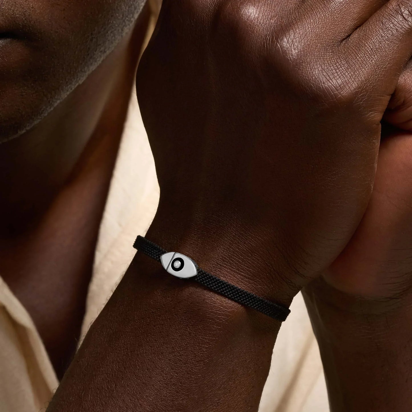 Opulent Security — Men's Evil Eye Black String Bracelet