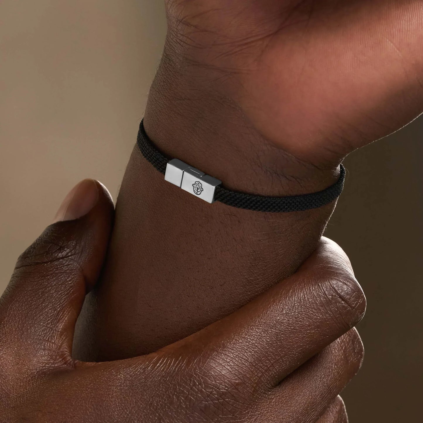 Positive Vibrations — Malachite Karma Circle Men's Black String Bracel