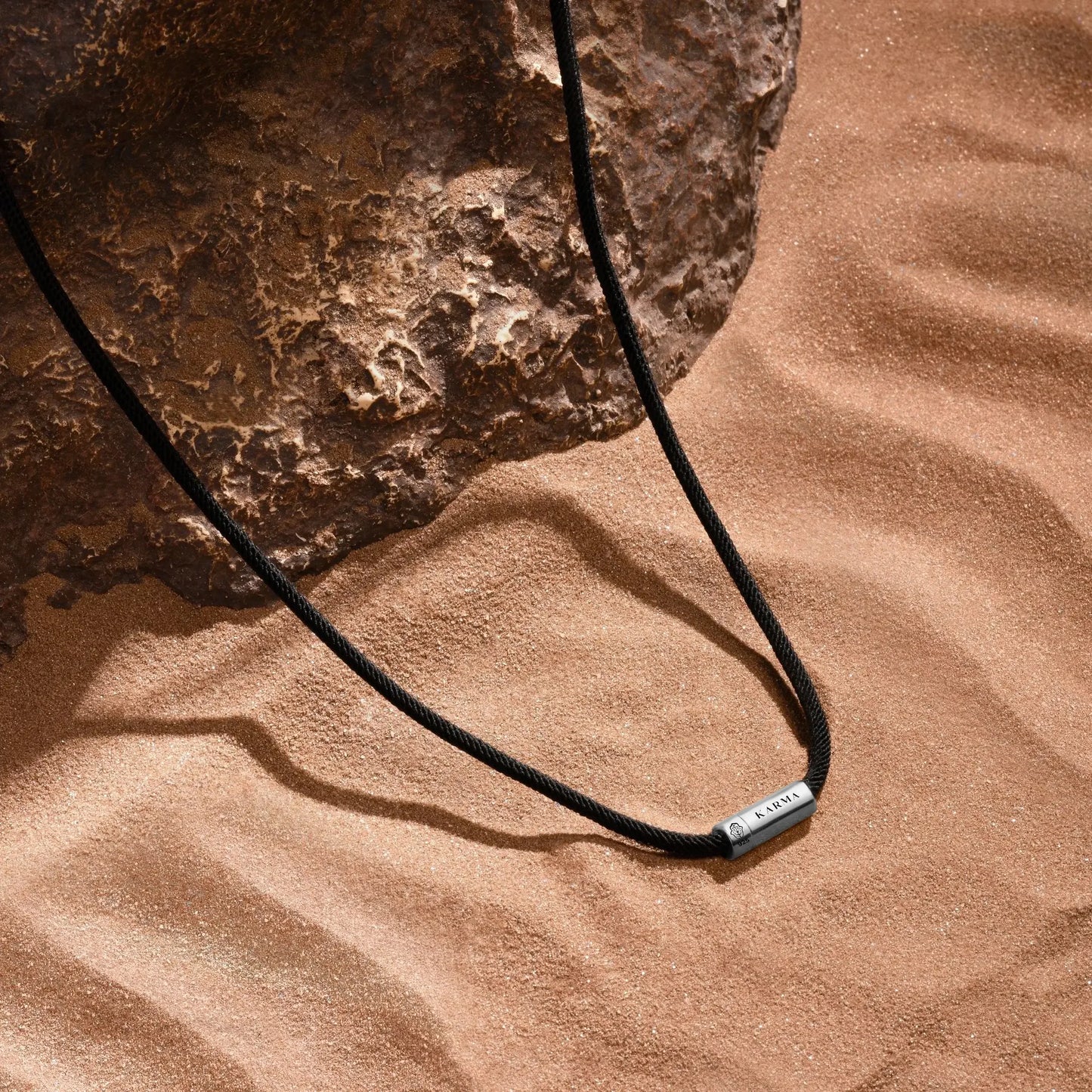 Abundance Mindset — Malachite Karma Circle Black String Necklace
