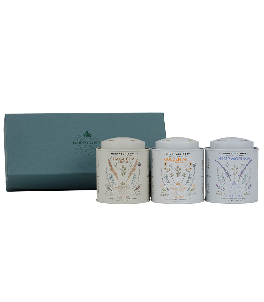 Wellness Trio Gift with Hemp Moringa Chaga Chai Golden Milk