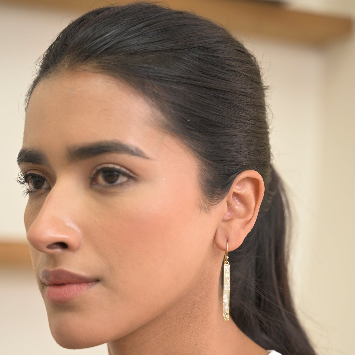 Madeline Gold Vermeil Earrings with Raw Diamonds