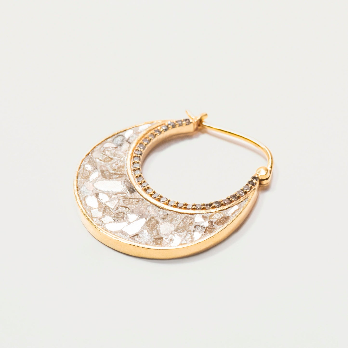 Nin Gold Vermeil Hoop Earrings with Diamonds
