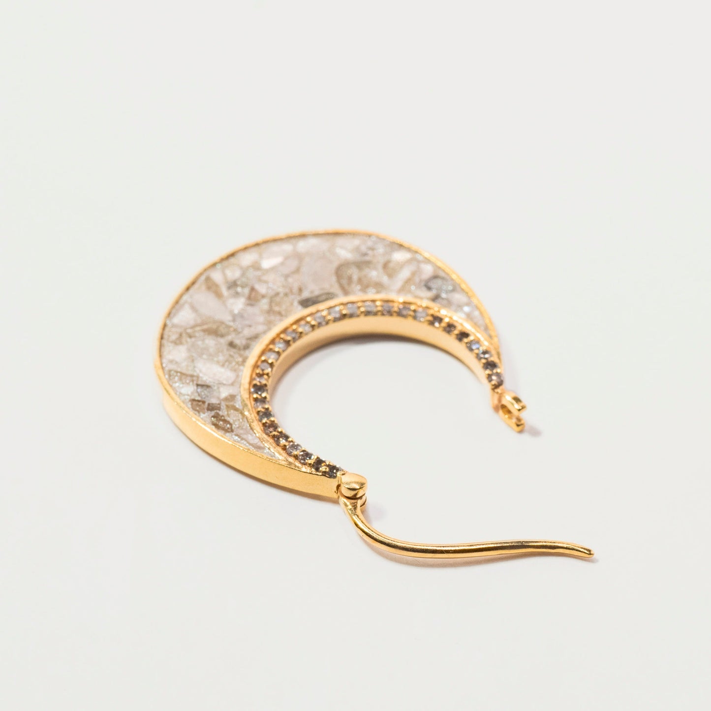 Nin Gold Vermeil Hoop Earrings with Diamonds