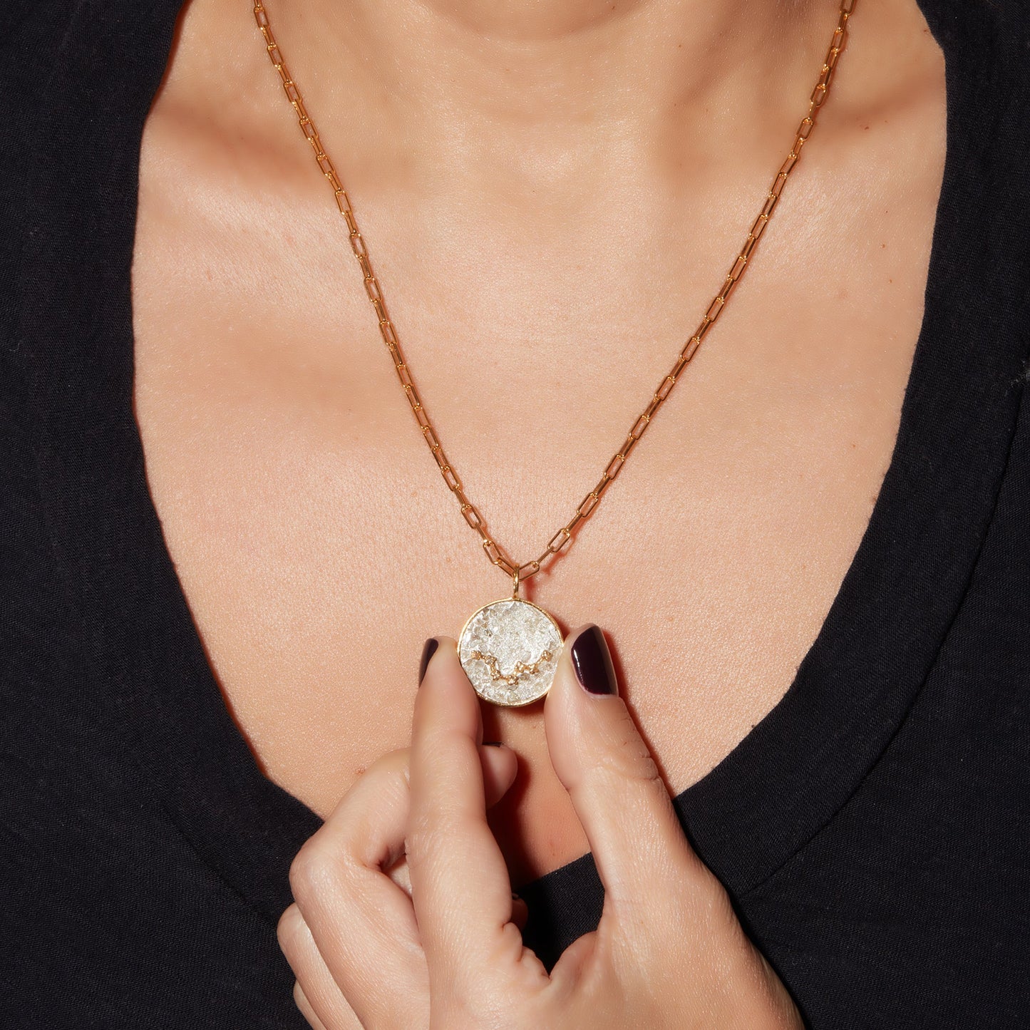 Pisces Gold Vermeil Pendant Necklace with Diamonds