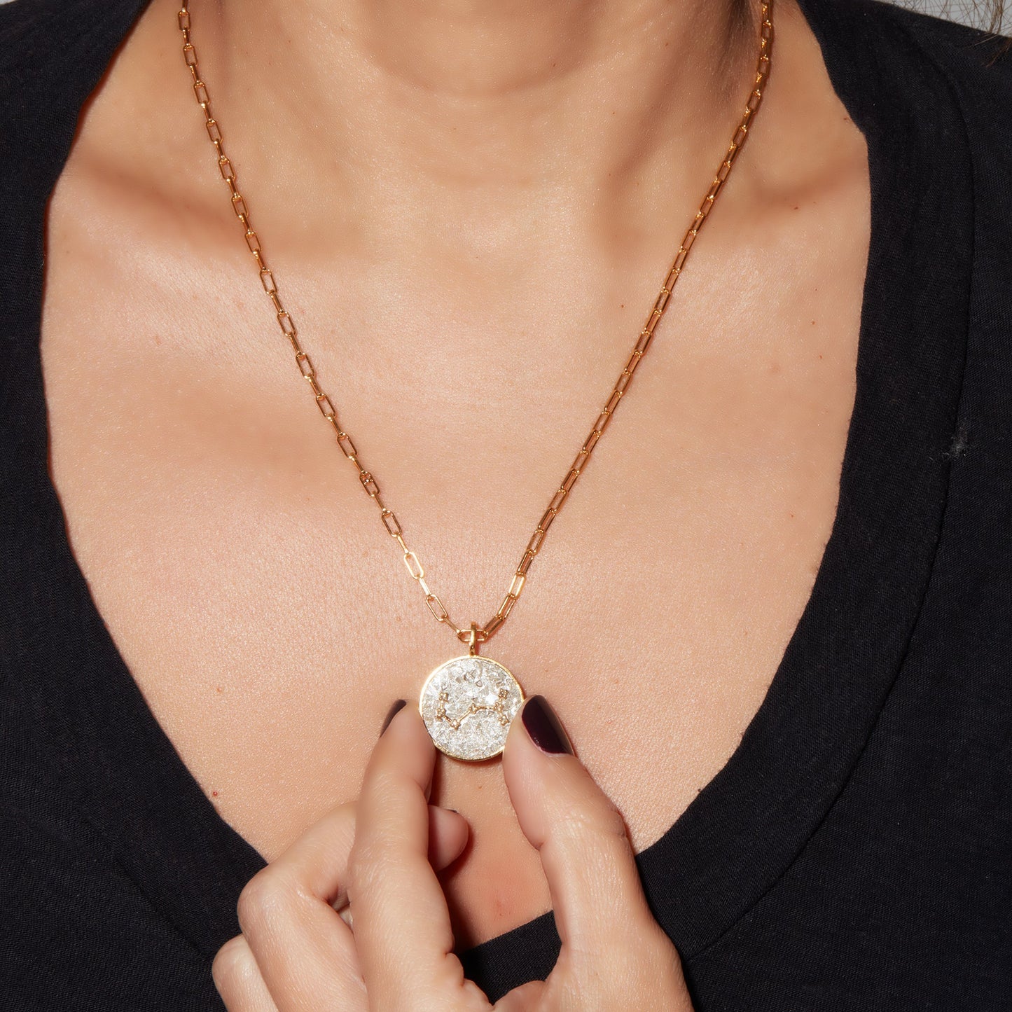 Scorpio Gold Vermeil Pendant Necklace with Diamonds