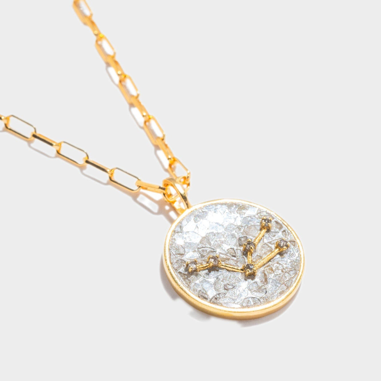 Taurus Gold Vermeil Pendant Necklace with Diamonds