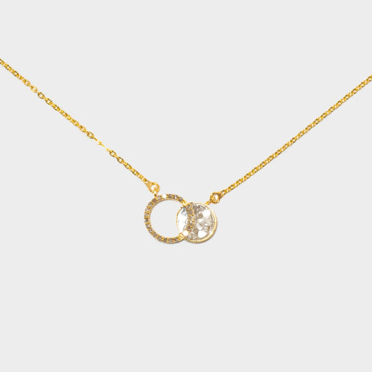 Tiid Gold Vermeil Pendant Necklace with Diamonds