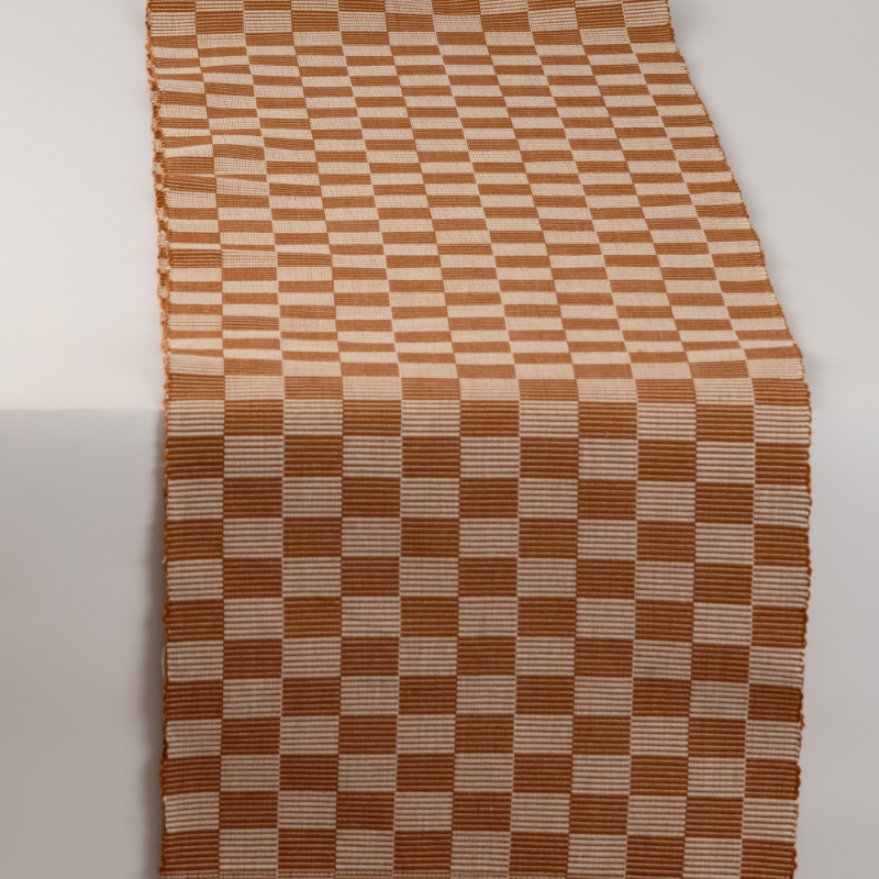 Organic Handloomed Checkered Table Runner – Classic Dining Accent