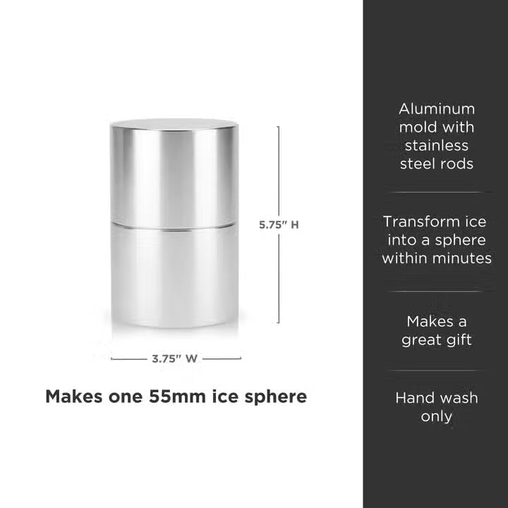 Viski 55mm Ice Sphere Maker – Premium Bar Tool for Clear Ice