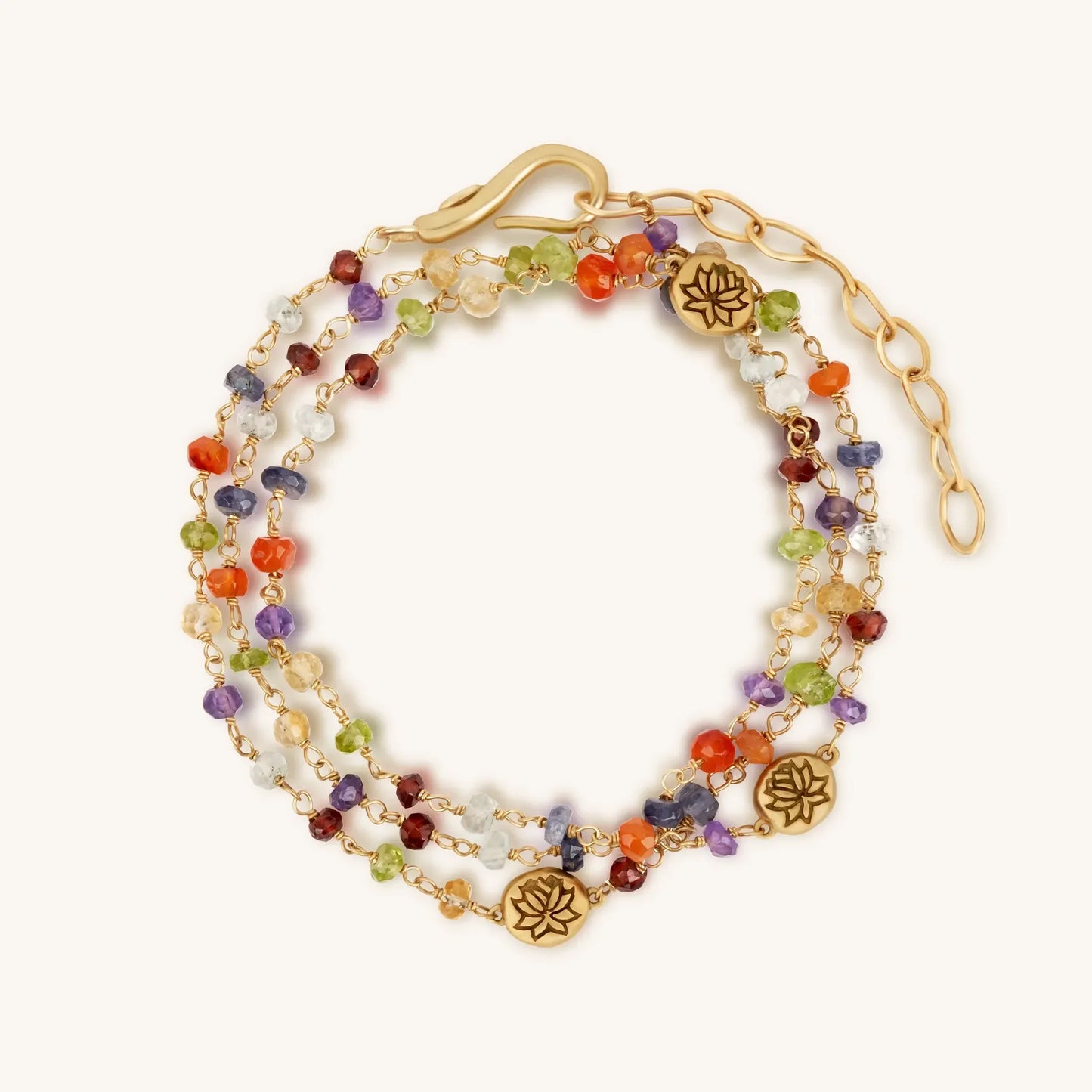 Budding Life Lotus Multi-Stone Chakra Wrap — Wearable Mindfulness Gift