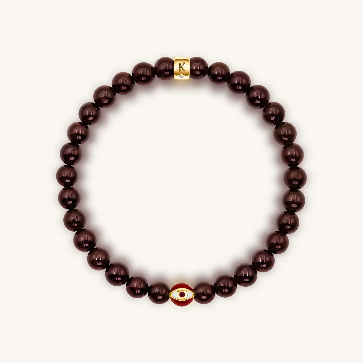 Endless Passion Garnet January Birthstone Evil Eye Bracelet — Gift