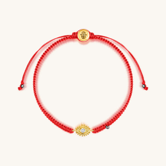 Powerful Protection Hematite Gold Evil Eye Red String Bracelet — Gift