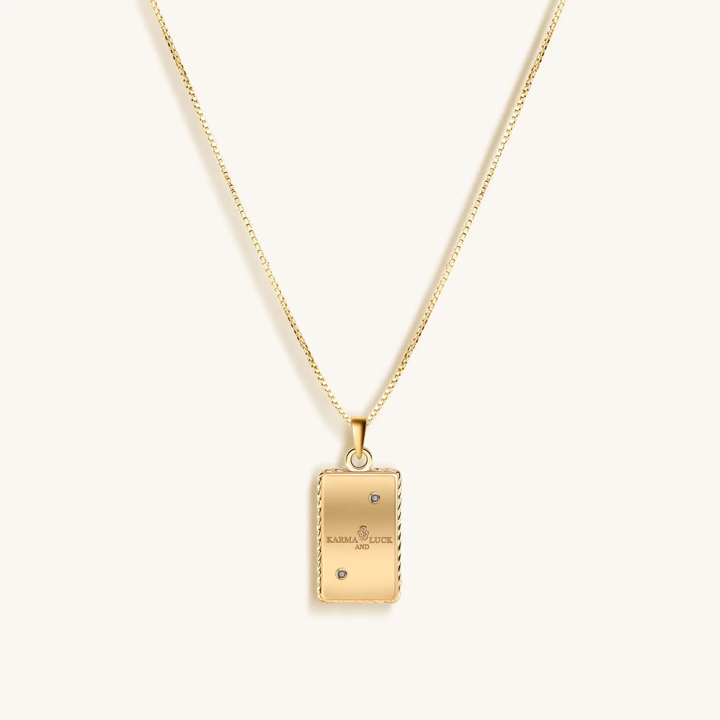 Courageous Soul White Enamel Aries Card Necklace — 18K Gold Plated