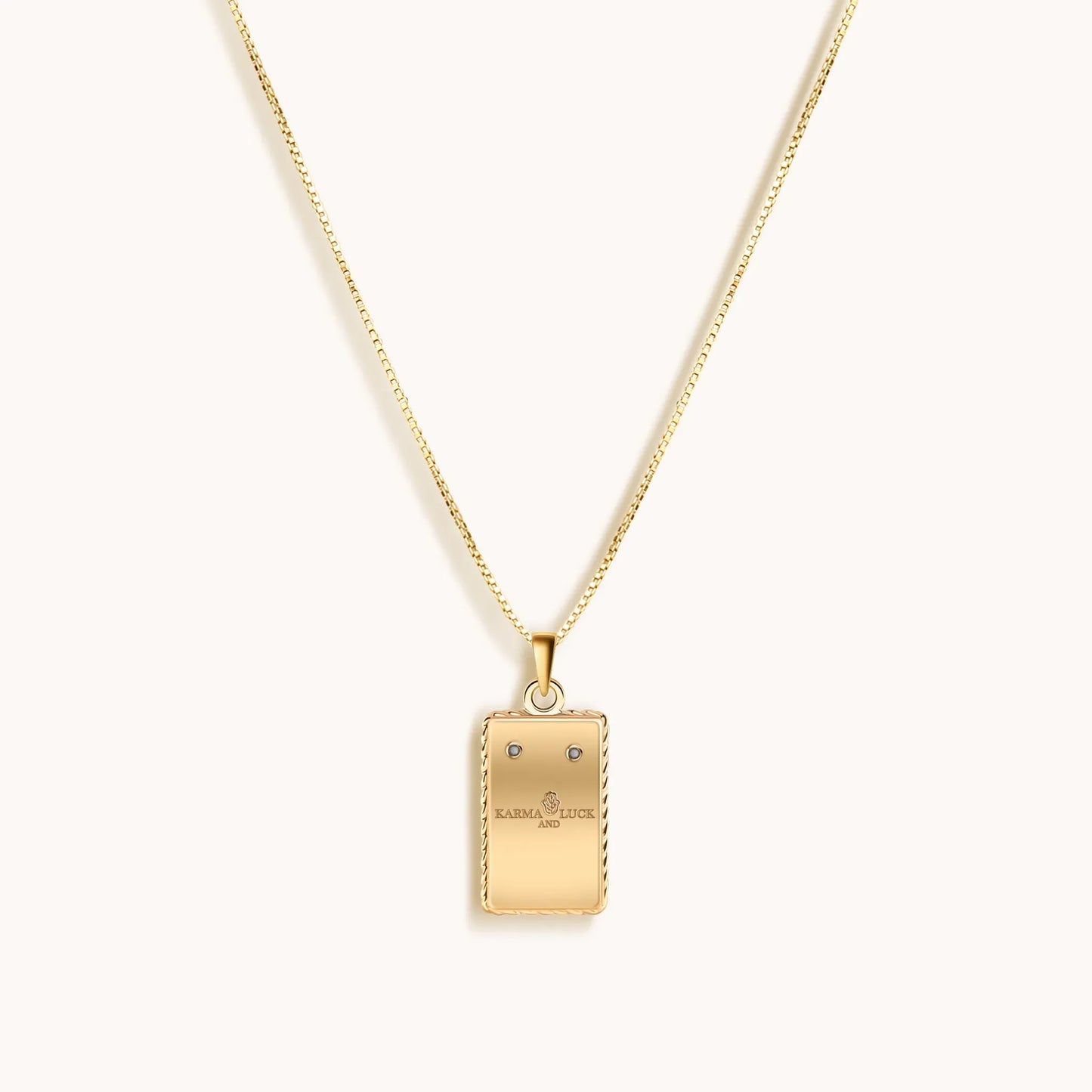 Emotional Being White Enamel Cancer Card Necklace — Zodiac Gift