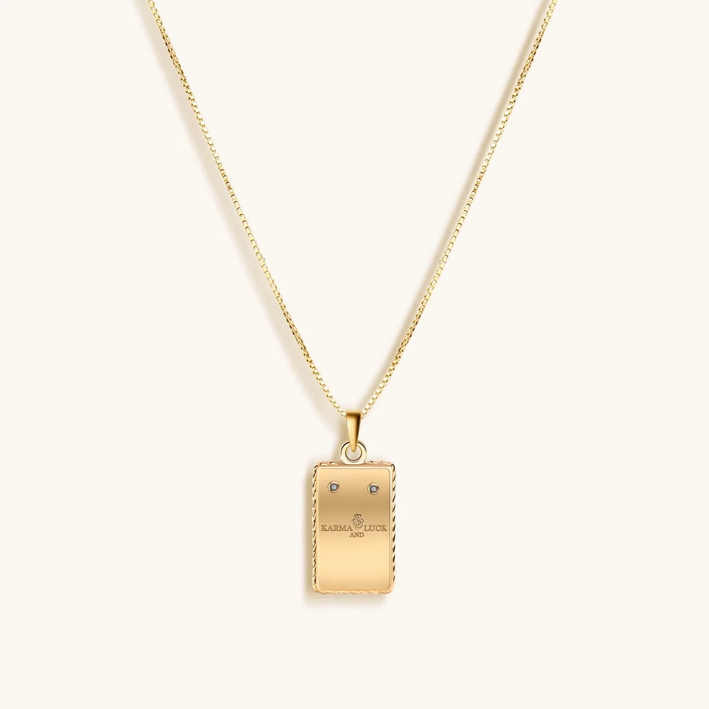 Reliable Determination White Enamel Virgo Card Necklace 18K Goldplated