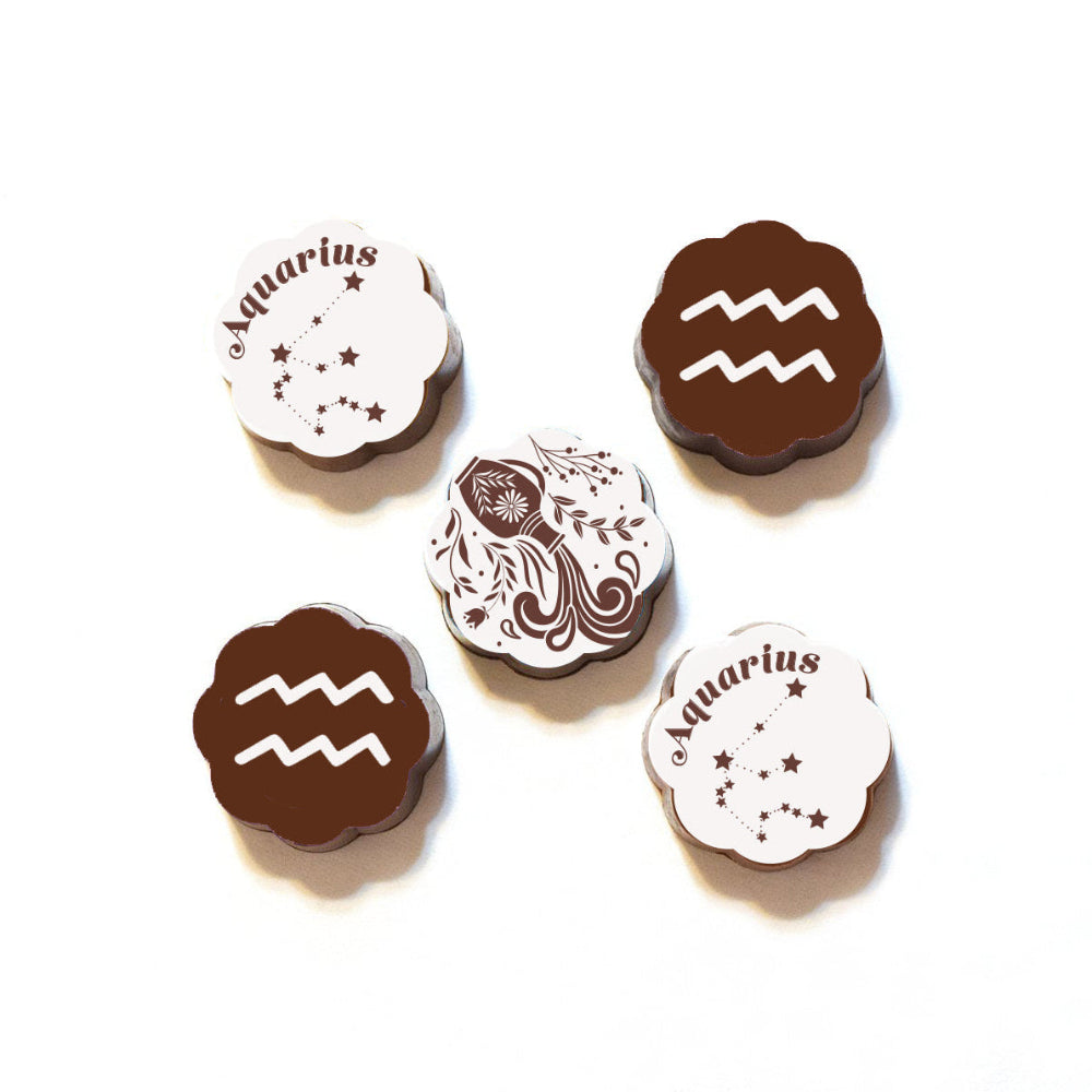 Aquarius Zodiac Sea Salt Caramel Chocolate Box, 5-Piece