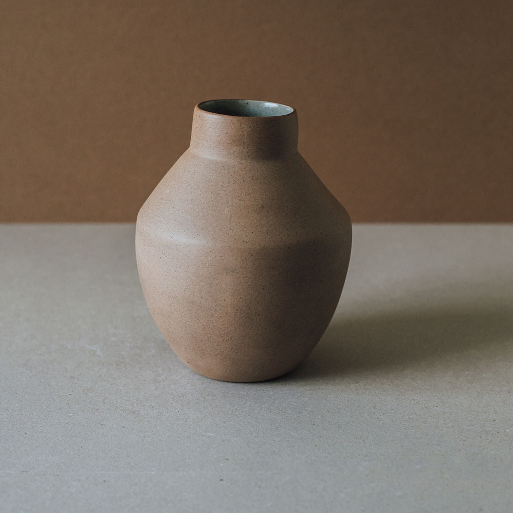 Handcrafted Egeo Ceramic Vase with Natural Earth-Tone Finish