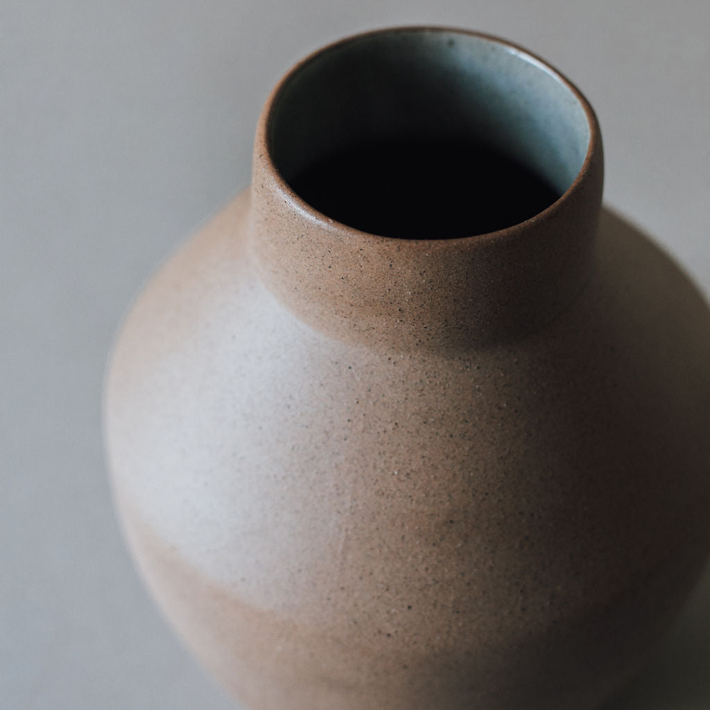 Handcrafted Egeo Ceramic Vase with Natural Earth-Tone Finish