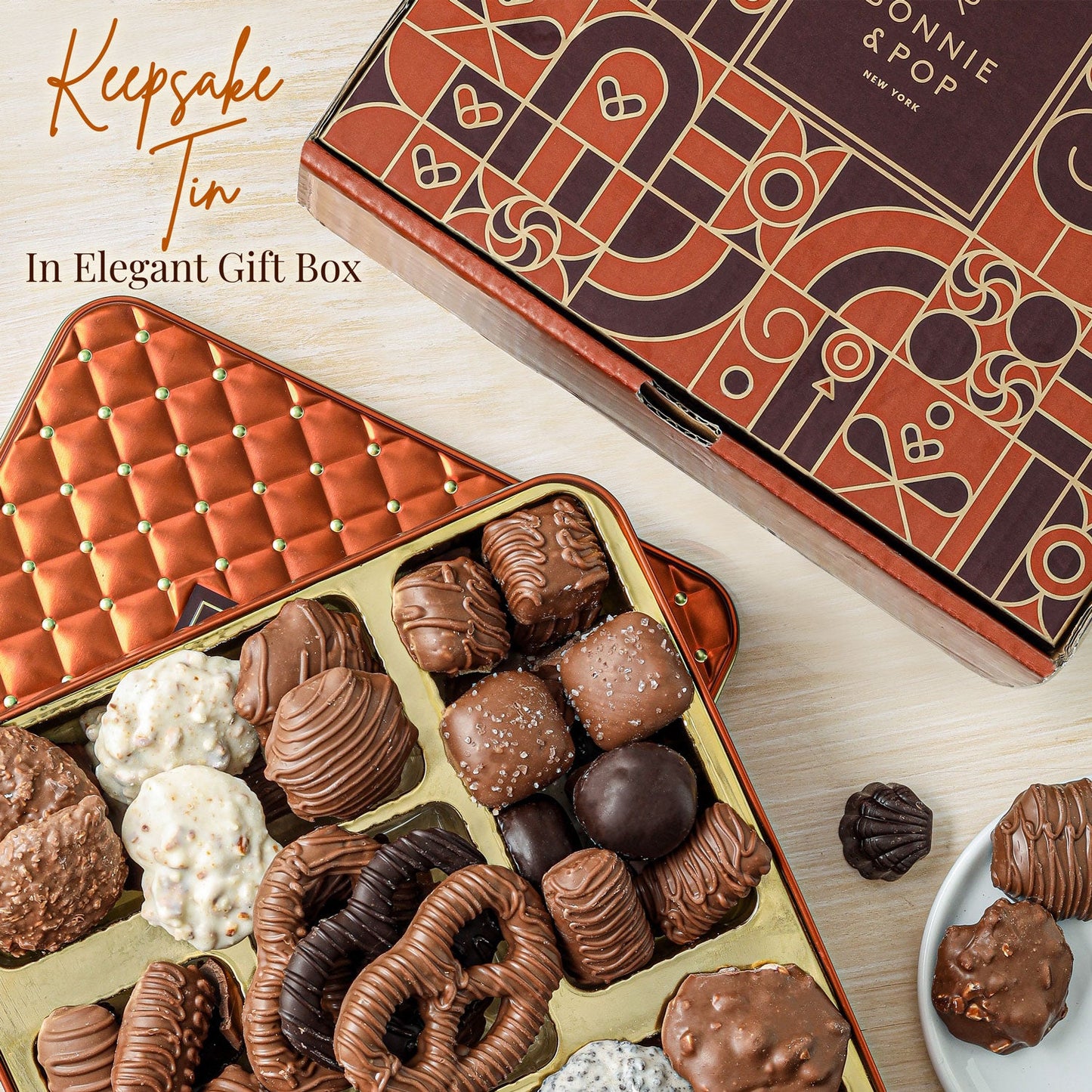 Gourmet Chocolate Gift Basket in Keepsake Tin