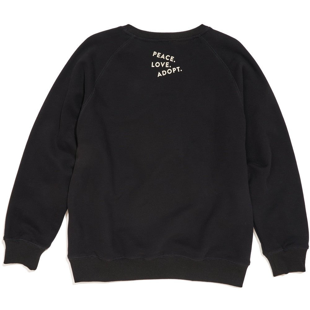 Found My Animal Big Full Heart Sweatshirt Black Cream Unisex