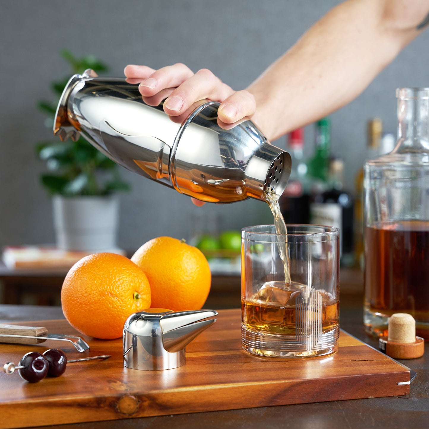 Irving Stainless Steel Penguin Cocktail Shaker with Built-In Strainer