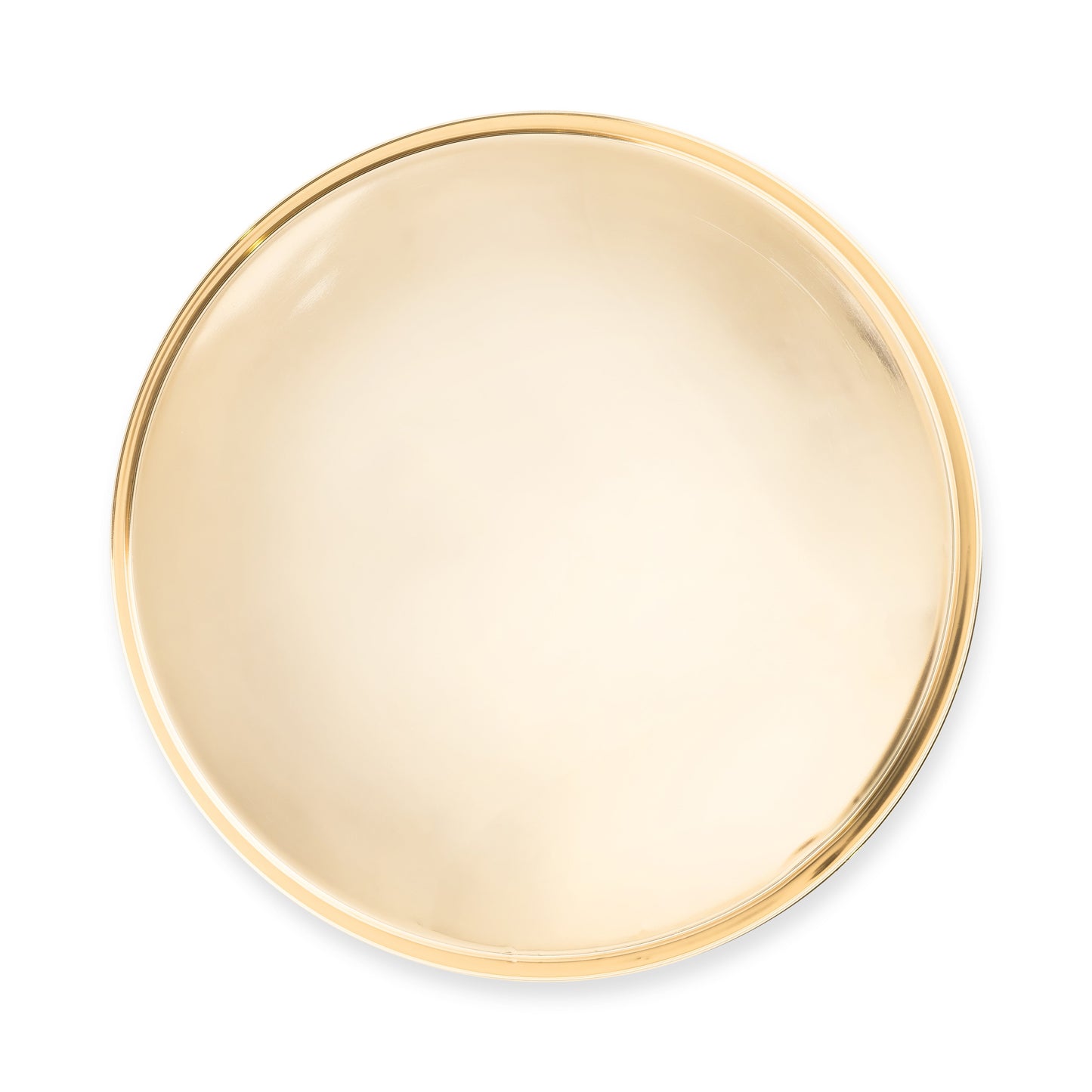 Round Gold Serving Tray 12.5 Inch Polished Stainless Steel Entertaining