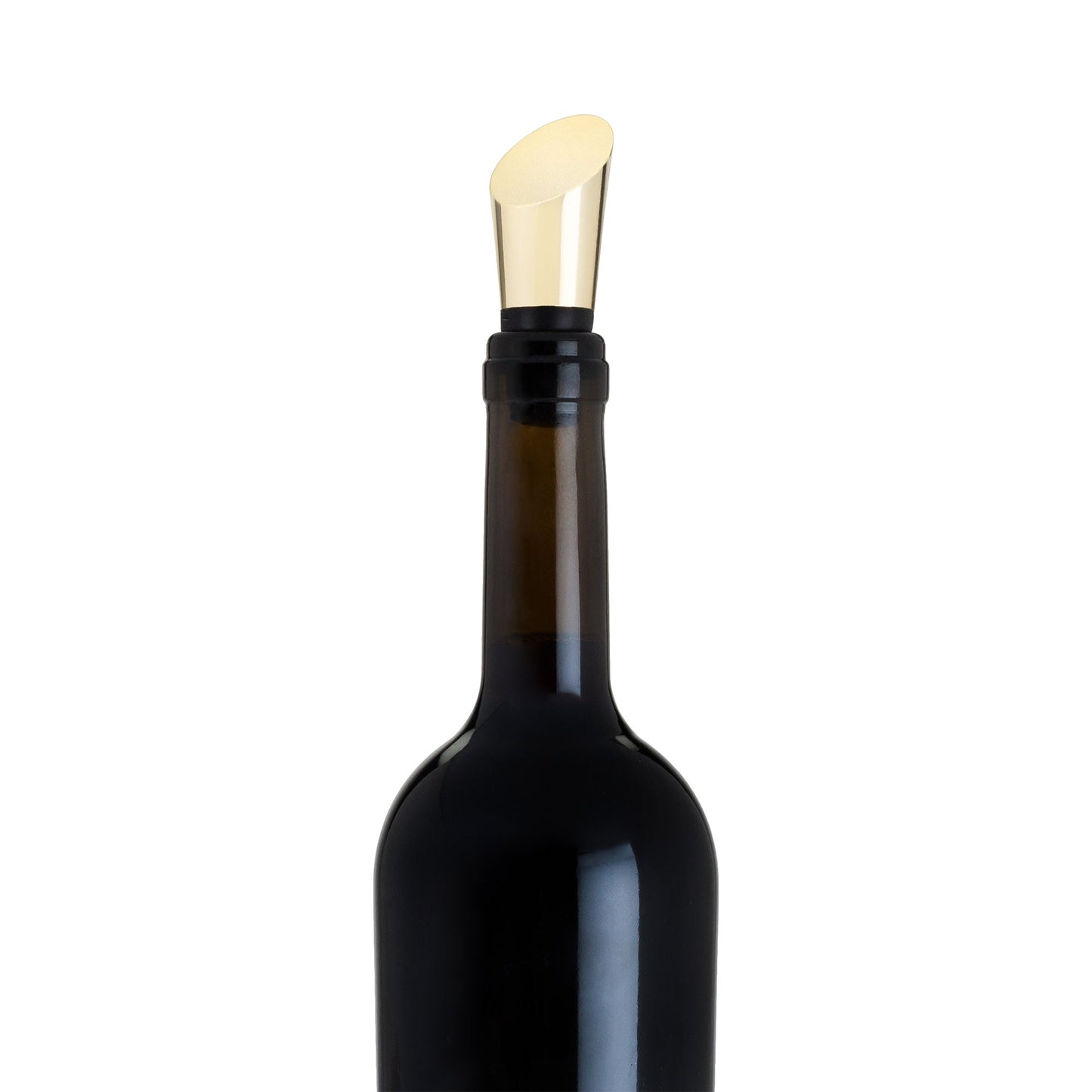 Belmont Heavyweight Gold Bottle Stopper with Soft Silicone Sleeve Gift