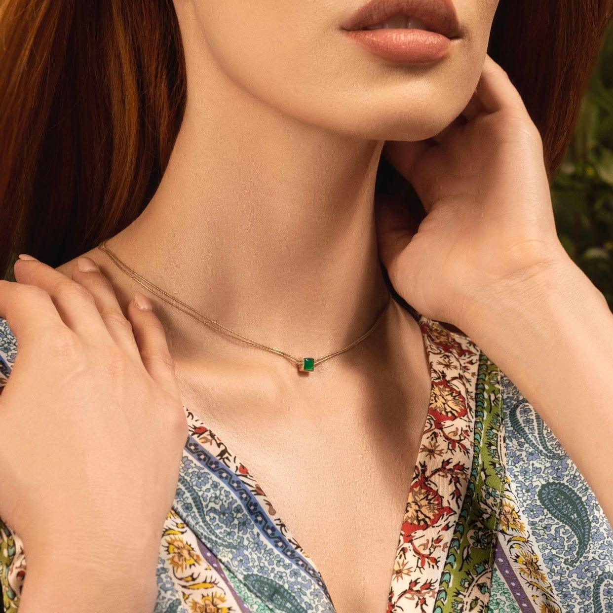 Devote & Achieve Emerald Evil Eye May Birthstone Necklace — Gift