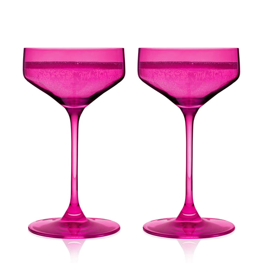 Reserve Nouveau Berry Crystal Coupe Glasses Set of 2 European Crystal