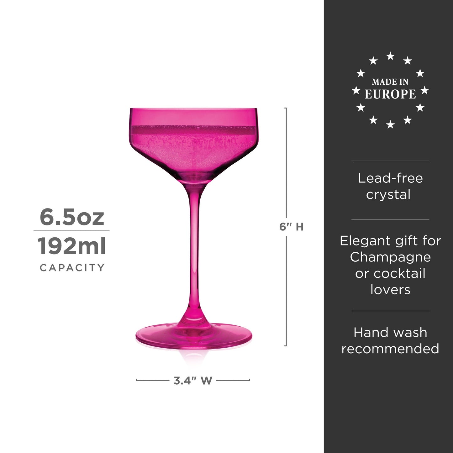 Reserve Nouveau Berry Crystal Coupe Glasses Set of 2 European Crystal
