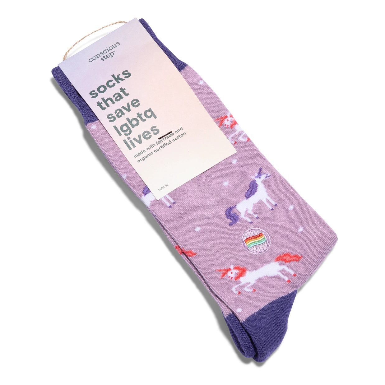Purple Unicorn Socks That Support LGBTQ Youth Mental Health