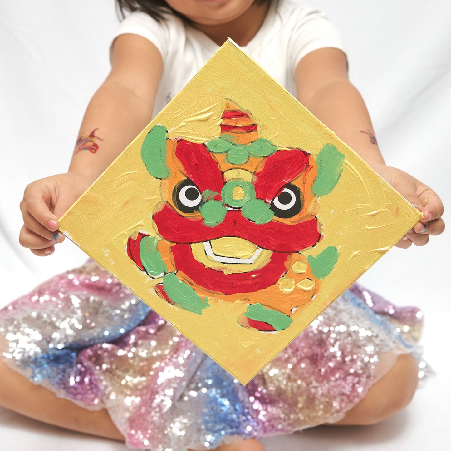 Lucky Symbol Paint by Number Art Kit for Cultural Family Fun