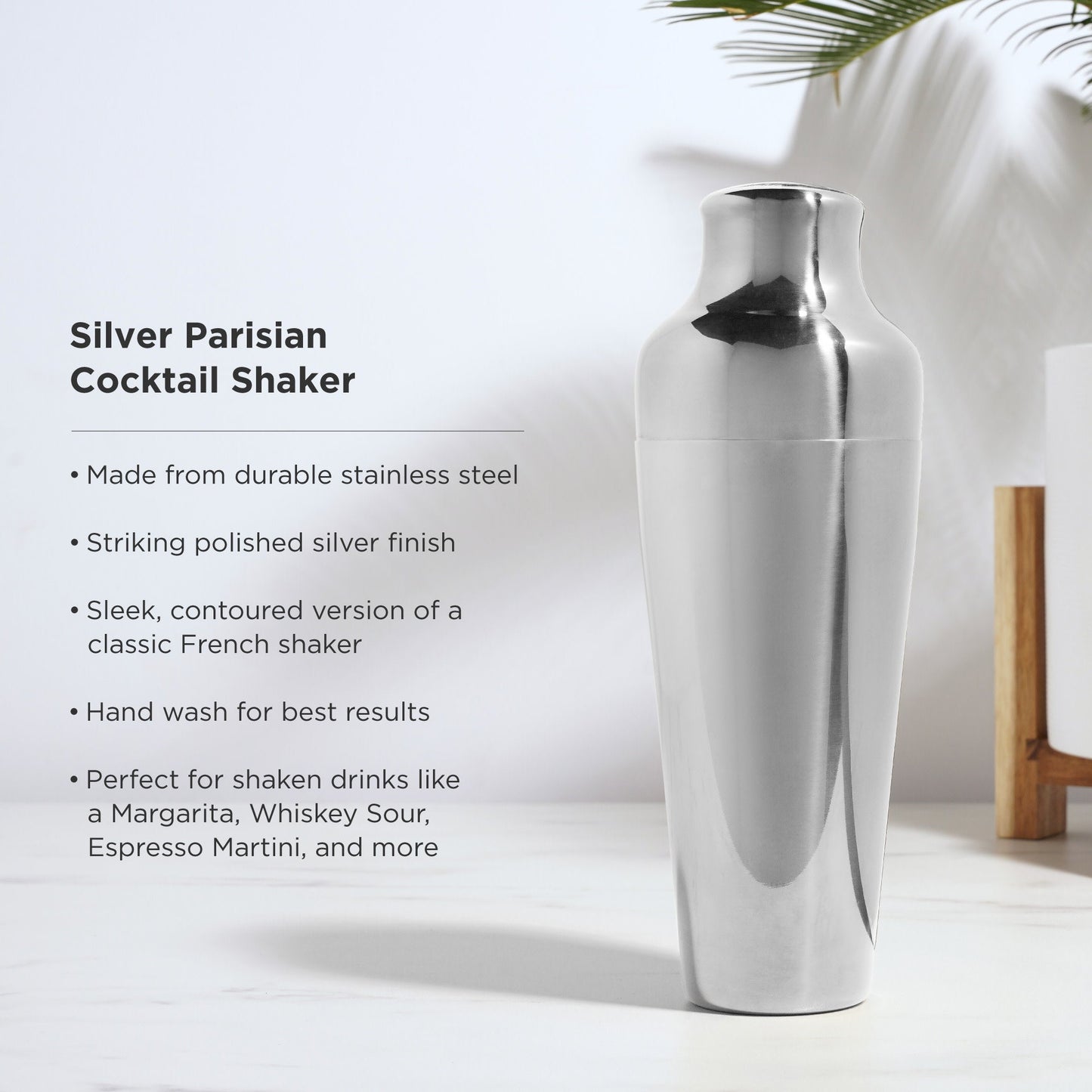 Harrison Parisian Stainless Steel Cocktail Shaker 25 oz Bar Gift