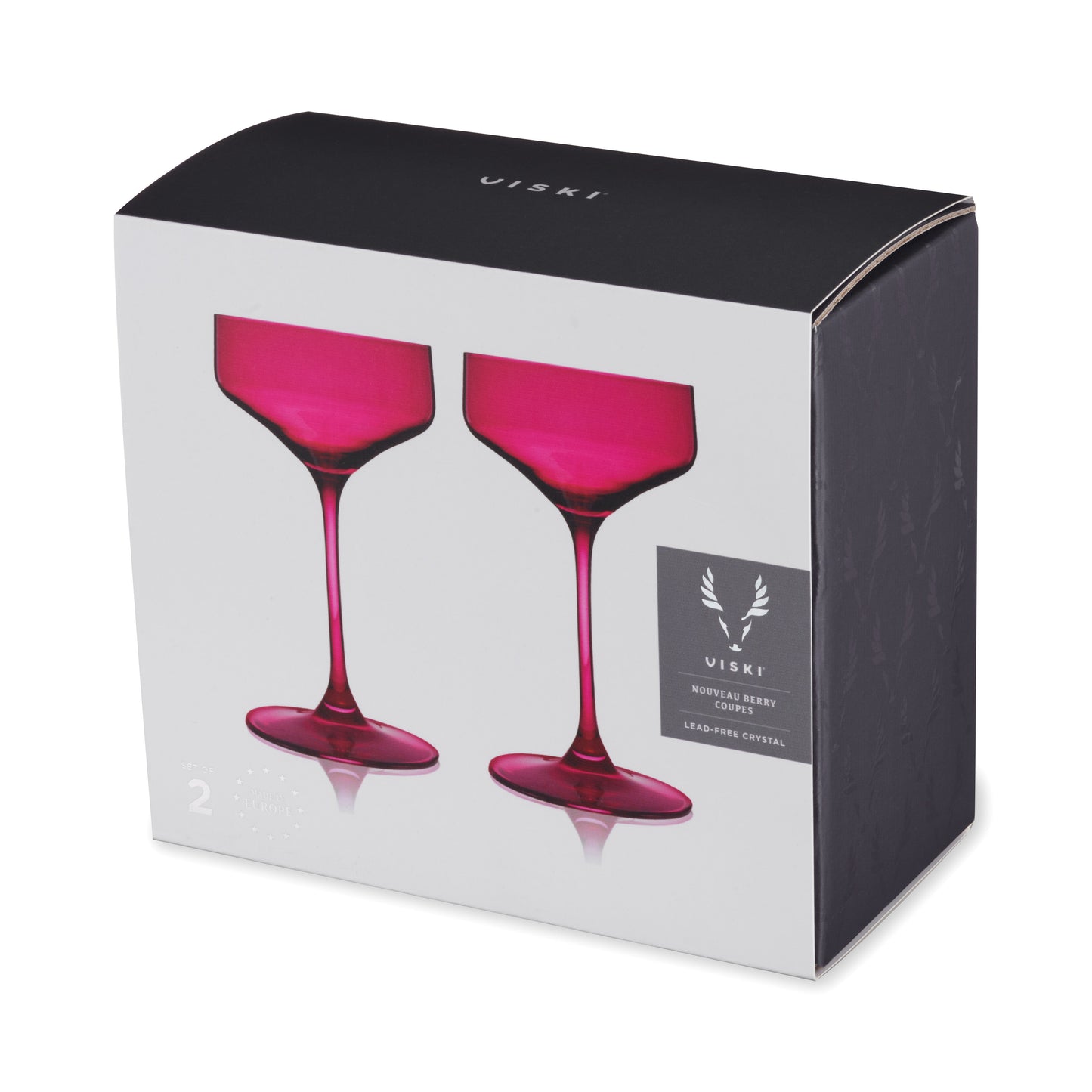 Reserve Nouveau Berry Crystal Coupe Glasses Set of 2 European Crystal