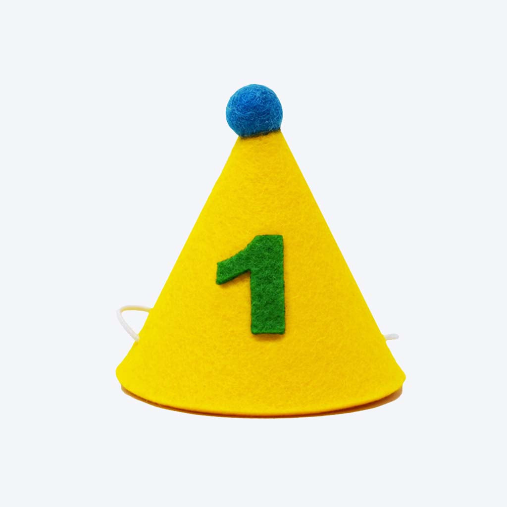 Personalized Green Number Pawty Hat for Dogs & Cats