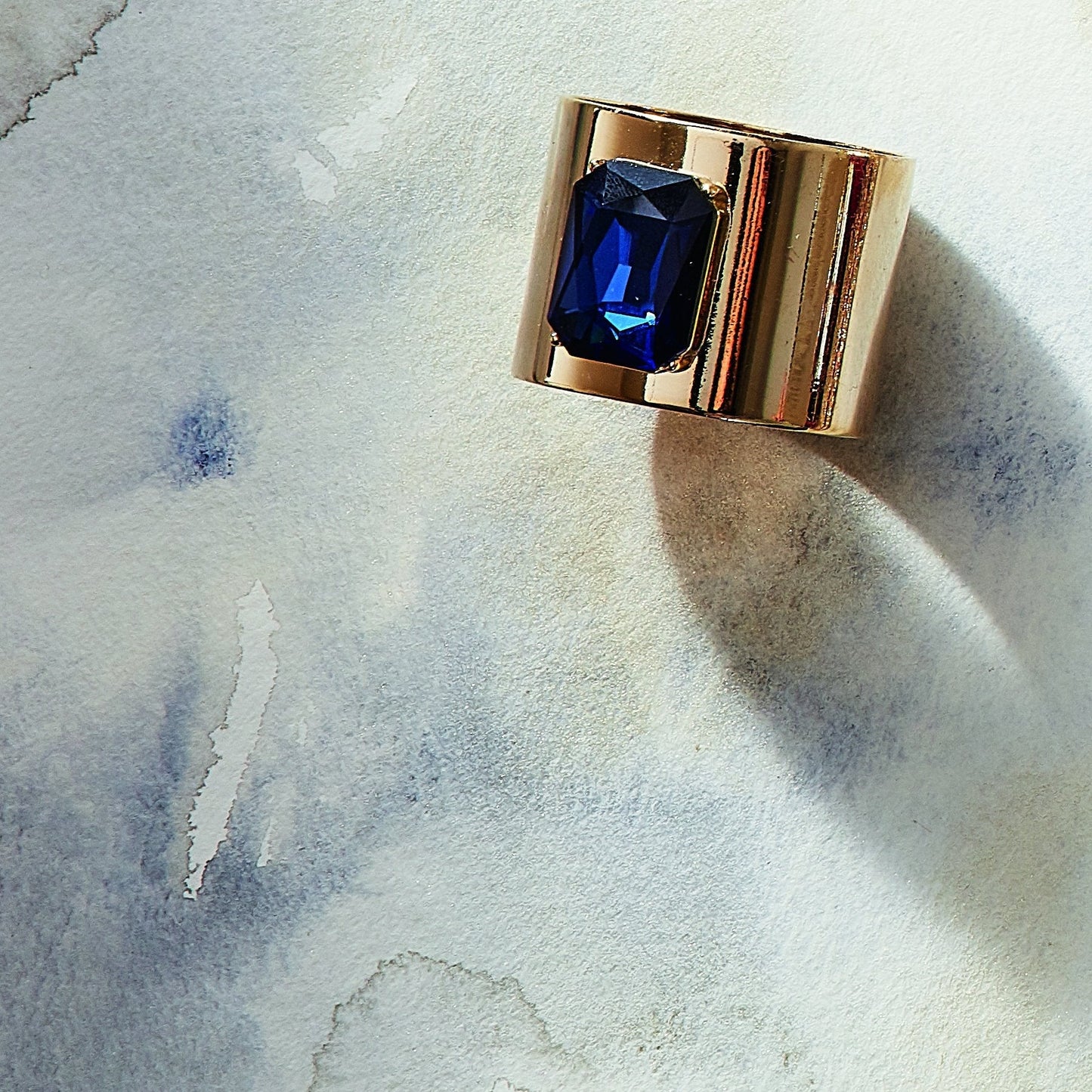 Single Gem Napkin Rings Navy Set of Two Jewel Tone Table Gift US Style