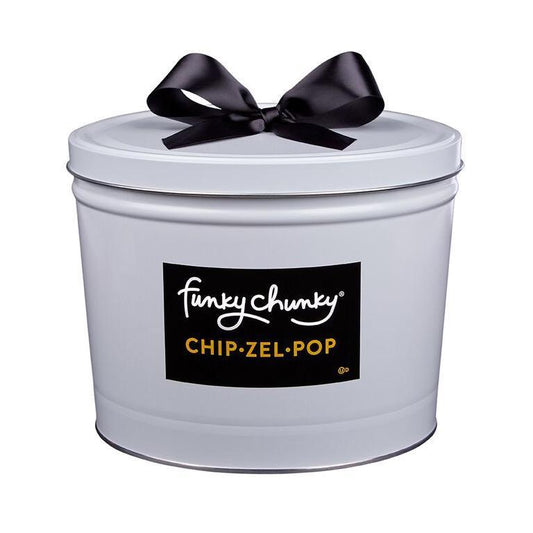 Funky Chunky Chip-Zel-Pop Gourmet Popcorn Gift Tin (5 lb)