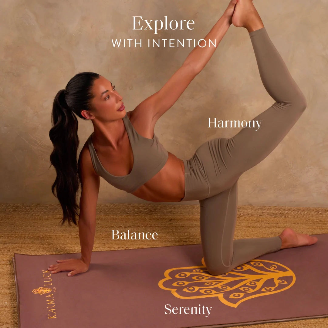 Grounded Grace Yoga Towel — Slip-Resistant Terry Suede Mat Towel