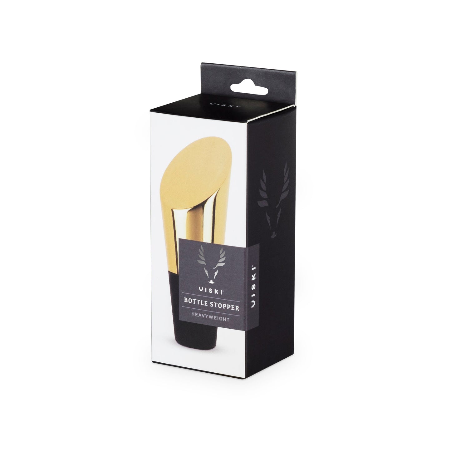 Belmont Heavyweight Gold Bottle Stopper with Soft Silicone Sleeve Gift