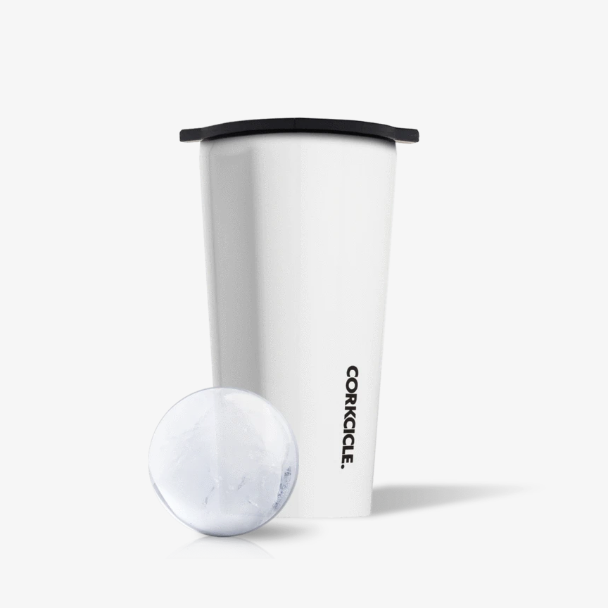 Corkcicle Invisiball Ice Kit with Gloss White Tumbler Set